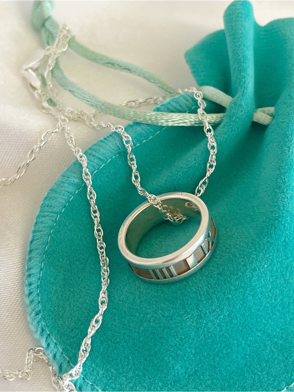 Tiffany & Co. Sterling Silver Atlas Ring Roman Numerals Band 4.5 - Picture 11 of 13
